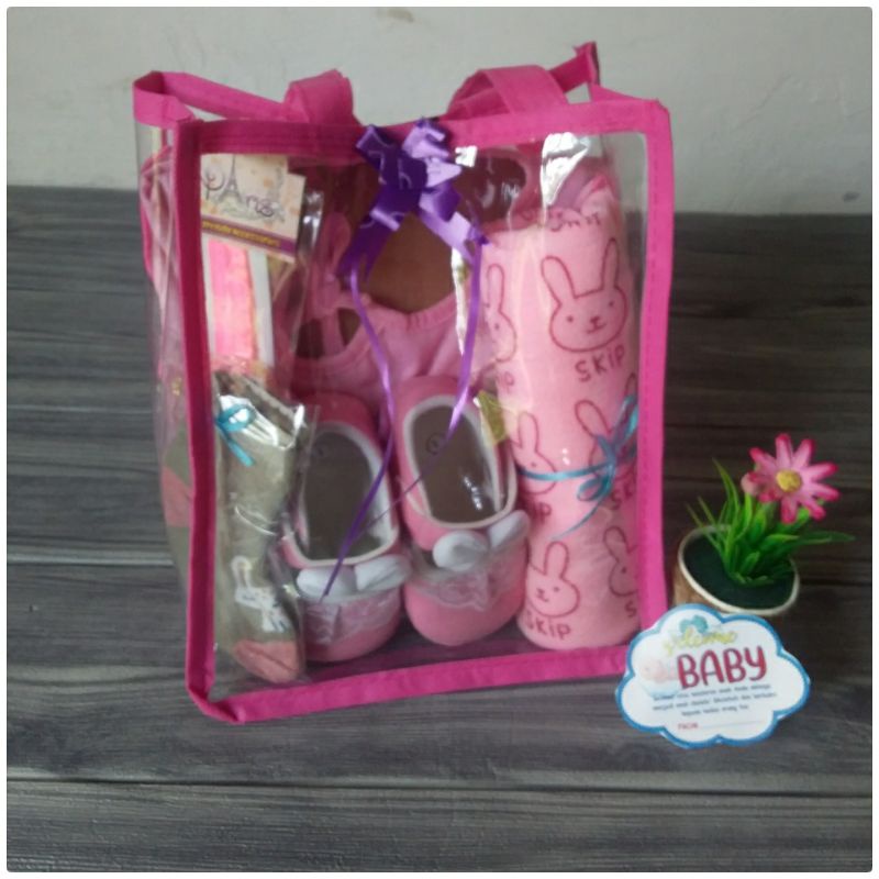 paket premium sambang bayi/kado sambang bayi/paket kemas tas mika