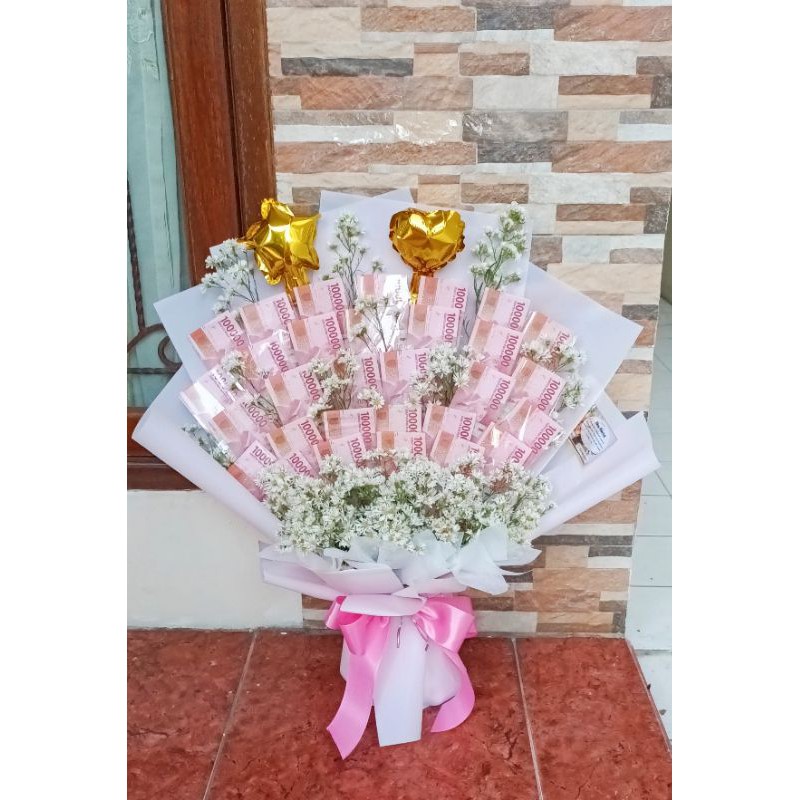 Bouquet uang ASLI (uang dibouquet 3 juta) / HandBouquet money / Buket Uang ASLI
