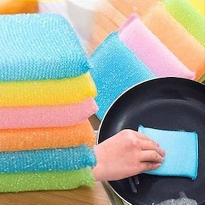 Cleaning Pad Spon Cuci Piring Warna Cuci Panci Gosok Bersih Dish Dapur Peralatan Kebutuhan Kerak Masakan Bersih Cleaning Kitchen Colour Dapur Cantik Beautiful Oil Free Anti Minyak Grosir Termurah Terjangkau gojek gosend instan Little Miss Sunshine Malang