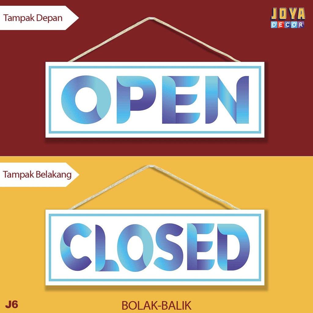 

Open Closed Sign Board Papan Petunjuk Bolak Balik JJ6