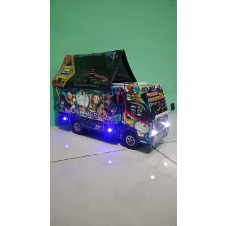 MINIATUR TRUK OLENG MURAH FULL LAMPU TERPAL KAPTEN OLENG