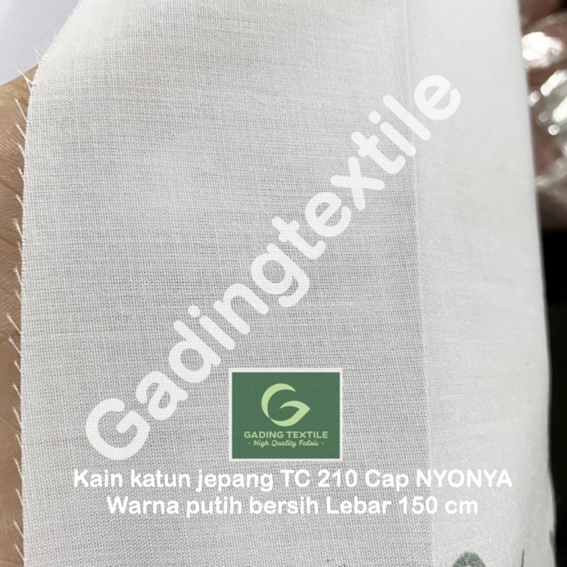 ( per setengah meter ) kain TC 210 NYONYA katun jepang putih polos adem meteran lebar 150 cm bahan baju kemeja hem seragam sekolah kerudung krudung jilbab hijab bergo ihram ihrom sorban surban kerajinan tangan mori kafan taplak meja tirai hordeng gorden