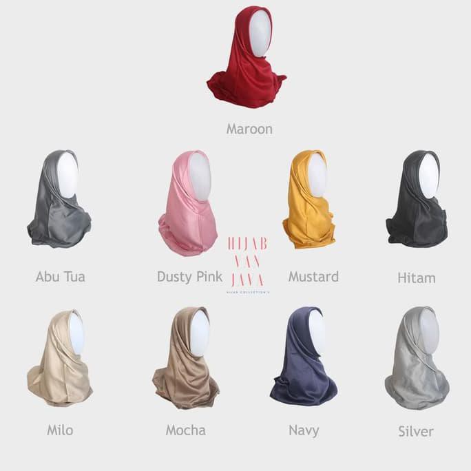 Jilbab kerudung segiempat satin velvet polos - Hitam