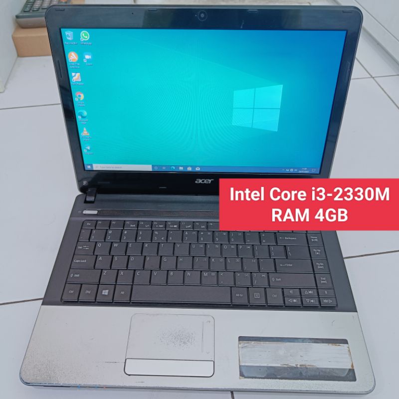 Laptop Acer Aspire E1-471 intel Core i3-2330M RAM 4GB 14inch Notebook Second Seken Bekas