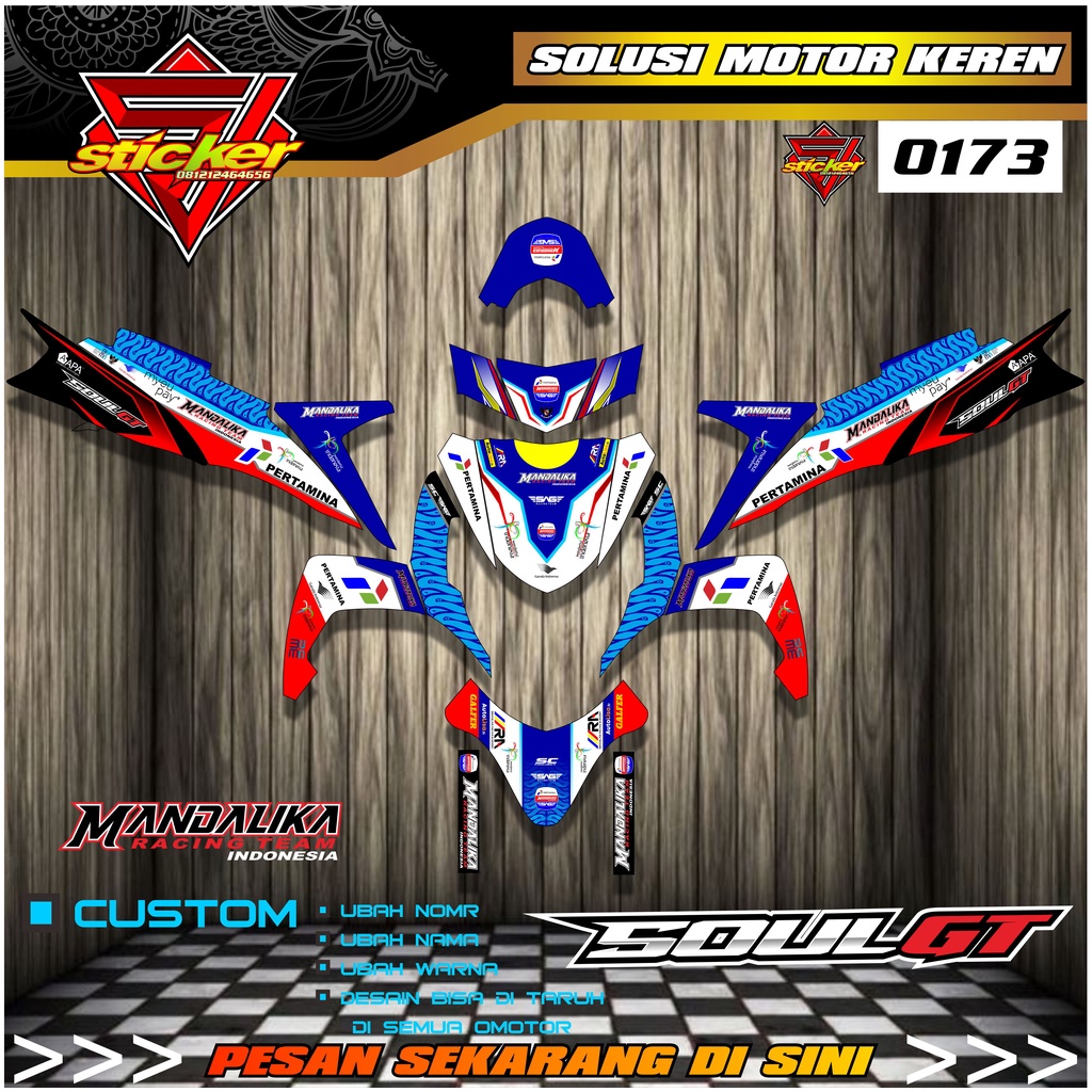 0173 DECAL MIO SOUL GT 115 VARIASI DISAIN MANDALIKA FULL BODY