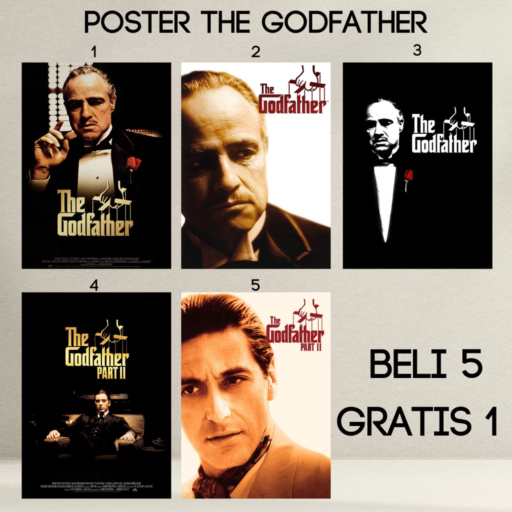 Poster The Godfather Al Pacino Robert De Niro Marlon Brandon Film Poster Film Jadul Hiasan Hiasan Di