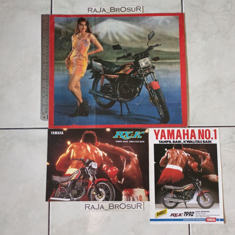 Poster brosur katalog iklan Yamaha RX King Cobra Bibir Merah 1991-1992 1Set