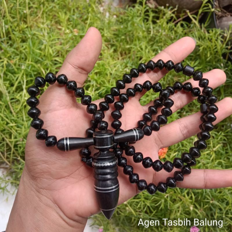 Kalung Galih Kayu Kelor Hitam size 8mm ORIGINAL!!