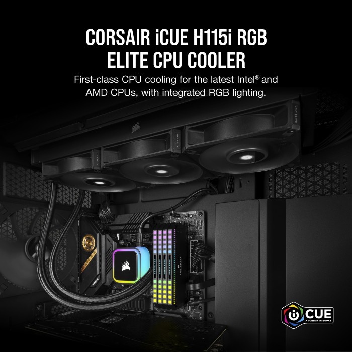 CORSAIR ICUE H115i RGB ELITE Liquid CPU Cooler