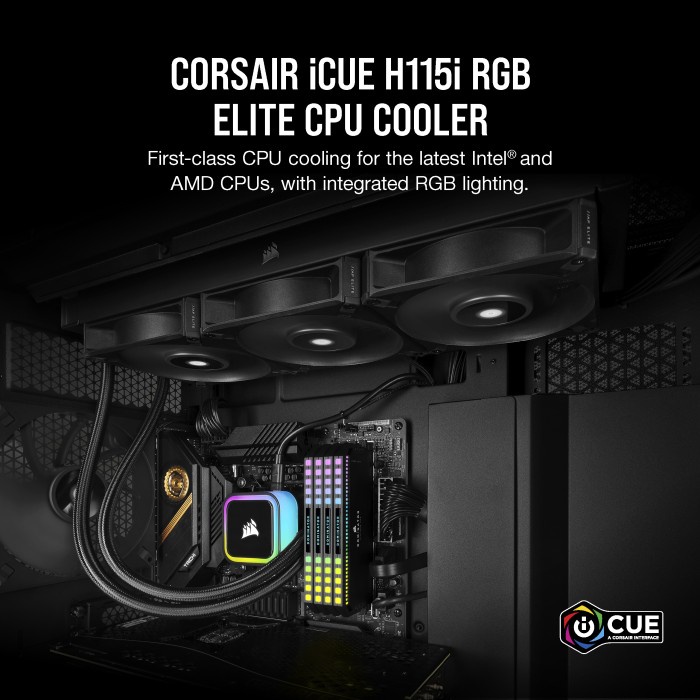 CORSAIR ICUE H115i RGB ELITE Liquid CPU Cooler