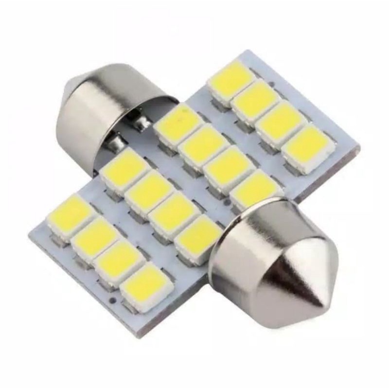 Lampu interior plafon kabin mobil led super white 16 smd 12 volt