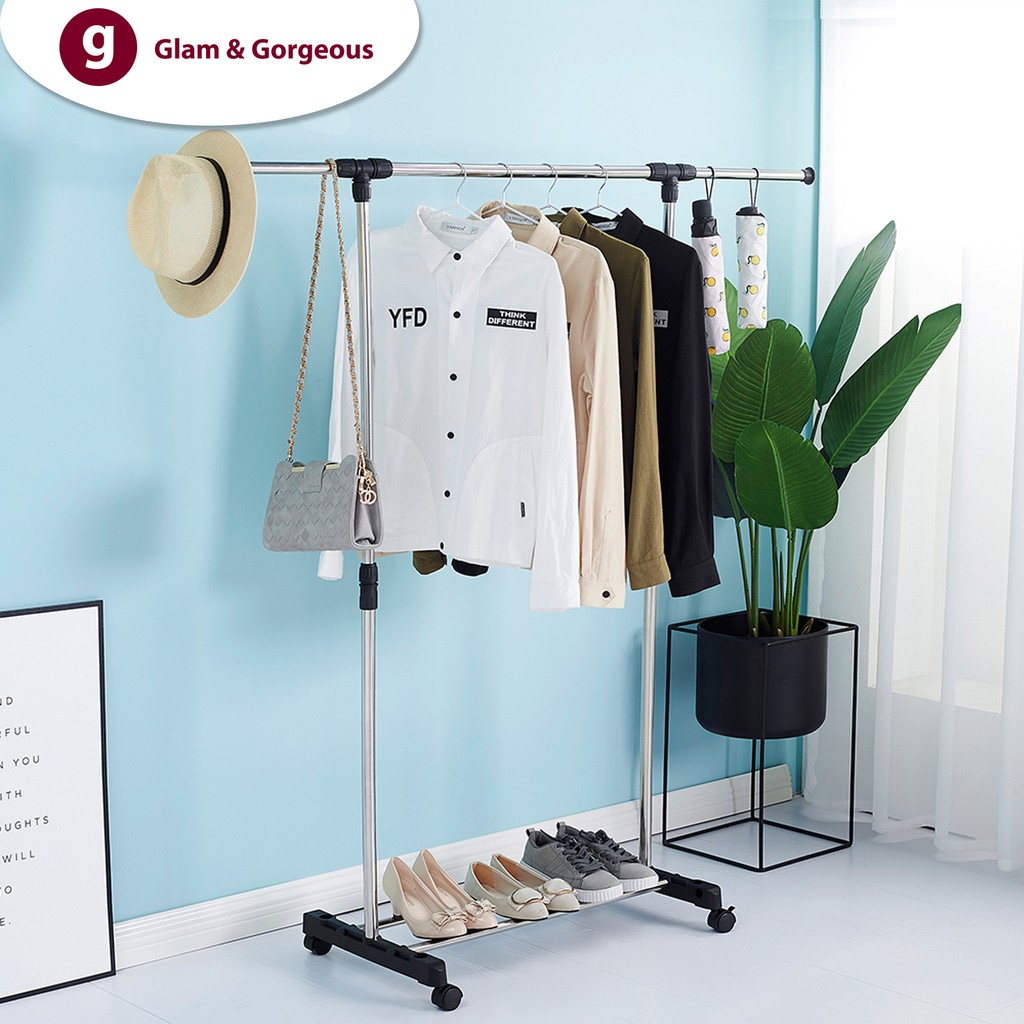 Rak Gantung Baju Stand Hanger Modern Serbaguna Rak Gawang Gantungan Pakaian Praktis GHR002