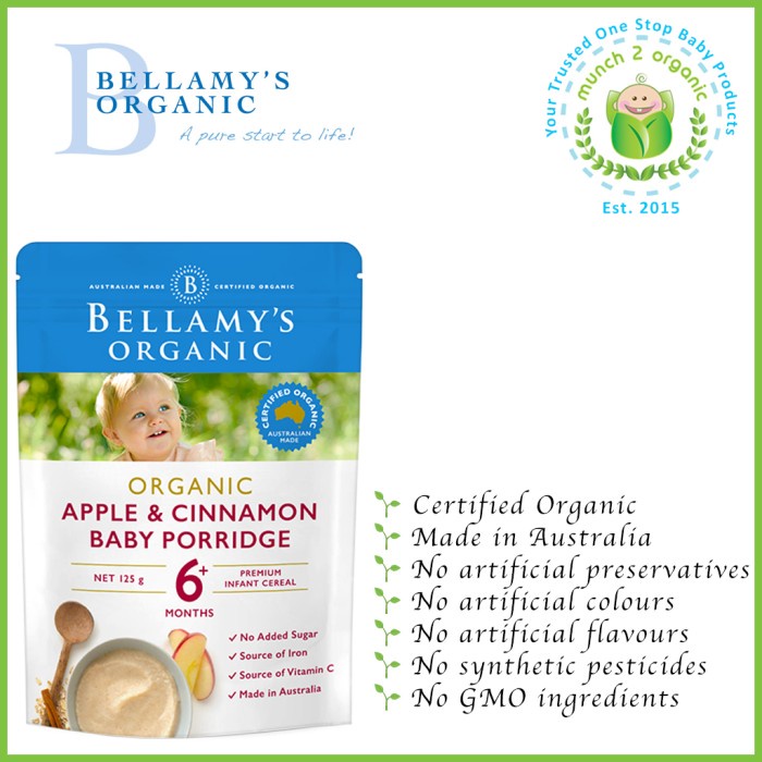 

ROMAN BELLAMY'S ORGANIC APPLE AND CINNAMON PORRIDGE 6+