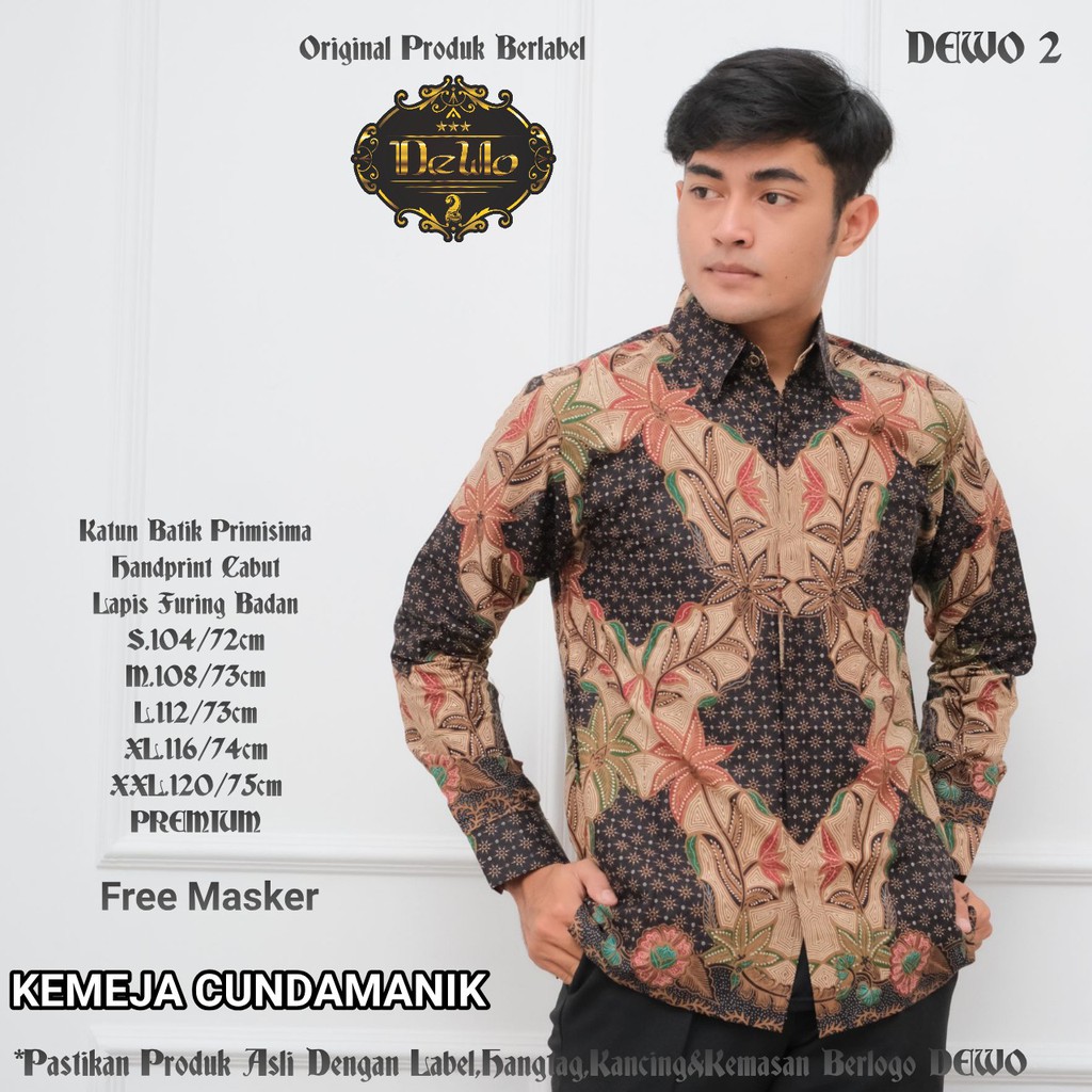 CUNDAMANIK DEWO BATIKSOLOAMANAH KEMEJA BAJU BATIK PRIA SOLO LENGAN PANJANG PENDEK LAPIS FURING ATASAN BATIK PREMIUM MODERN KATUN HALUS DEWANDRA NITISARA DAMAR MAHIDARA ANDROMEDA BAYUAJI JANARDANA BUWANA BANGAU ANTASENA NAWASENA ADIKARNA BAGAWANTA ARJUNA