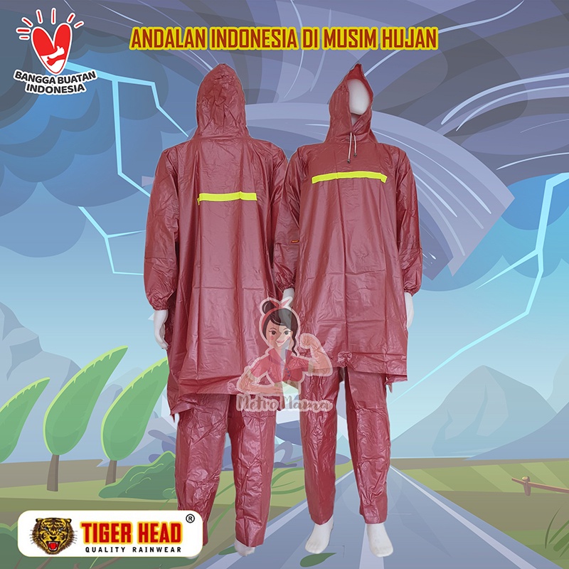 Jas Hujan Ponco Lengan Poncho Celana Eksklusif EXCLUSIVE TIGER HEAD 68214