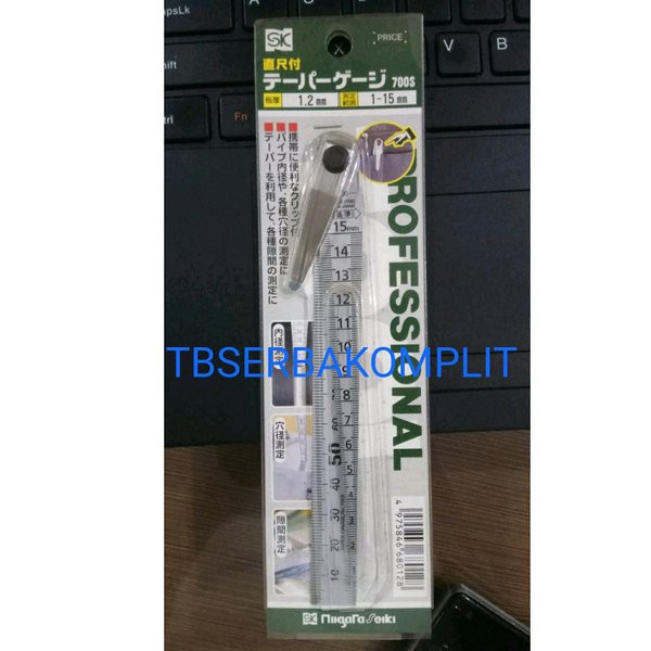 Bore Taper Gauge With Ruler SK Japan TPG-700S Shinwa Japan Asli Tapper Welding Welder Gage Set