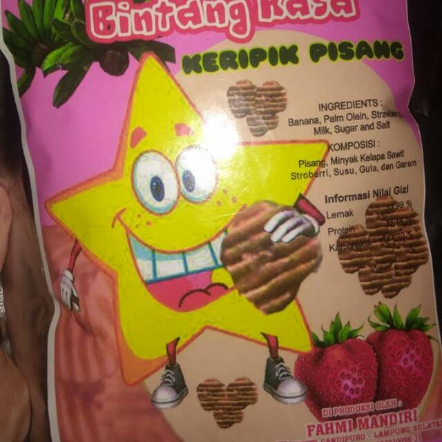 

Kripik bintang rasa stroberi