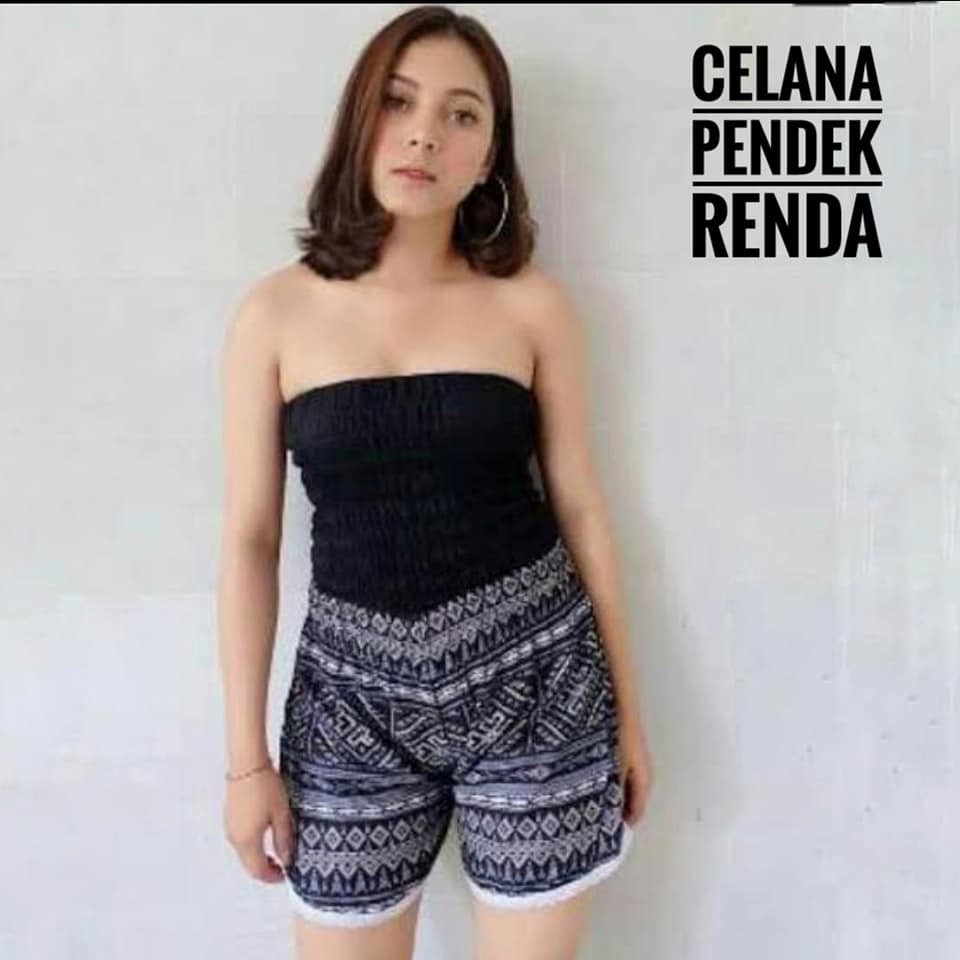  Celana  pendek  renda kecil motif etnik khas  bali  Shopee 