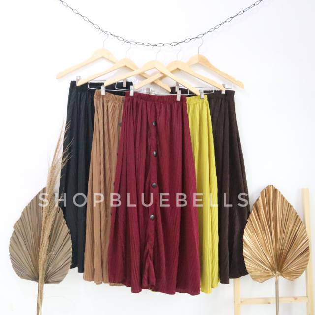 SAVINA PLEATED SKIRT - Rok Plisket Kancing