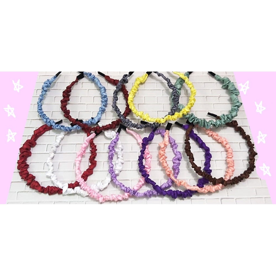 Bando Kerut Satin / Bando Korea Scrunchie Murah