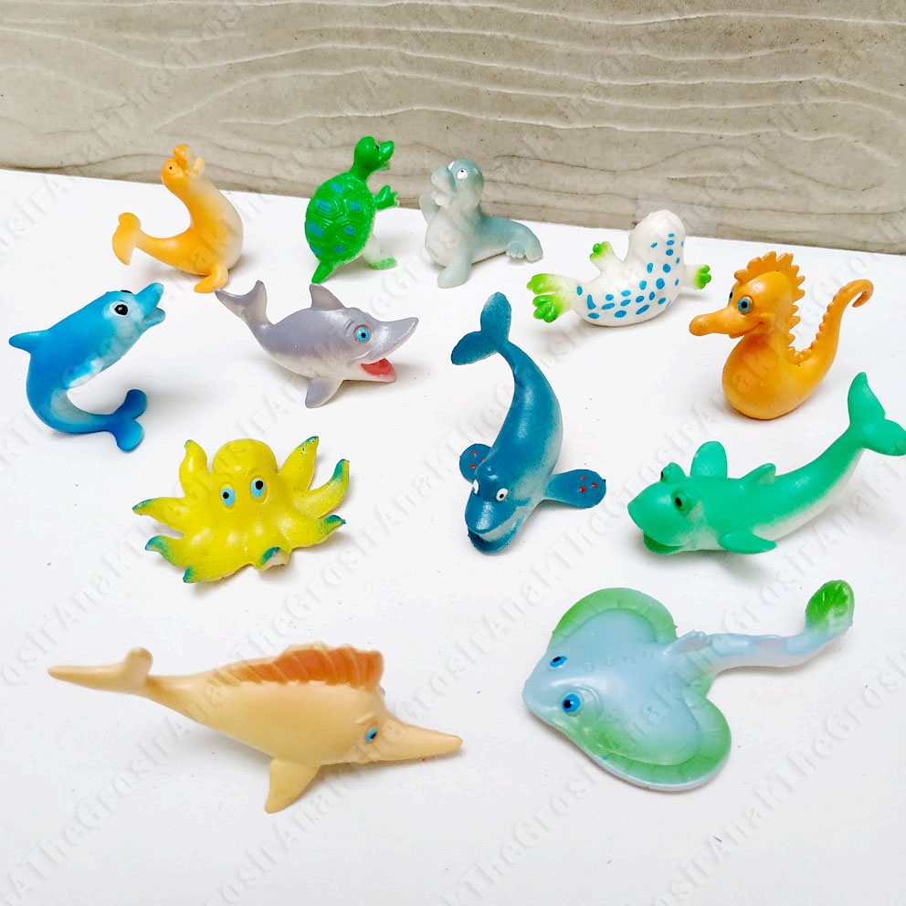 Baby Zoo 445 Sea World PREMIUM ISI 12 Mainan Miniatur Bayi Hewan Laut Gurita Hiu Lumba