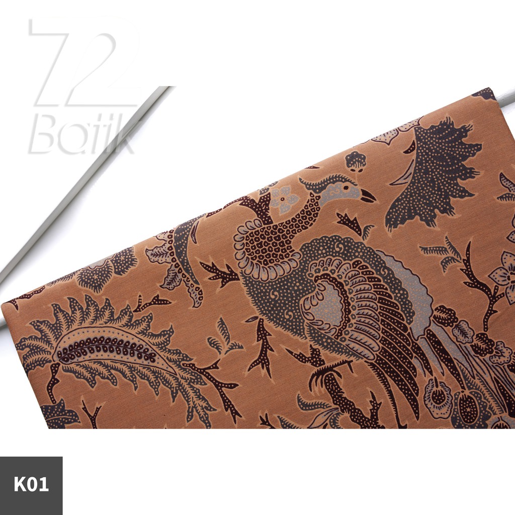 KAIN BATIK PREMIUM Bahan Katun Motif Burung Merak Warna Cream Crem Krem Kream 723183 Cap 72 Jarik Jarit Samping Kebat Panjang Batik Katun Modern Premium Bahan Seragam Batik Pernikahan Kantor Keluarga Murah Kamen Jadi Batik Bali Lembaran