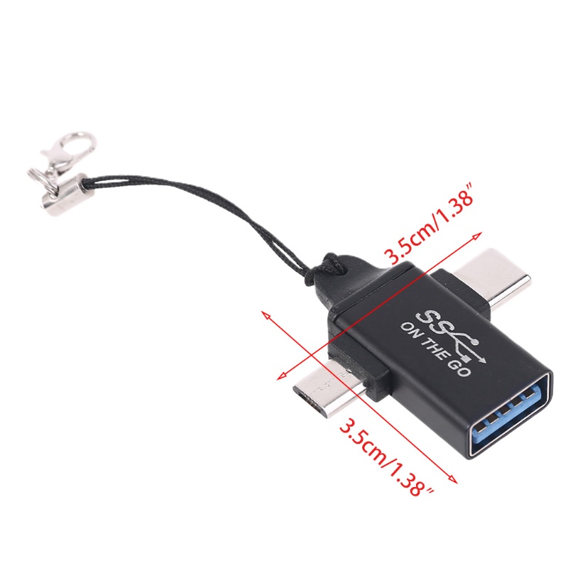 zzz 2in1 90 Degree Micro USB Type C OTG Adapter Converter for Cellphone Tablet PC