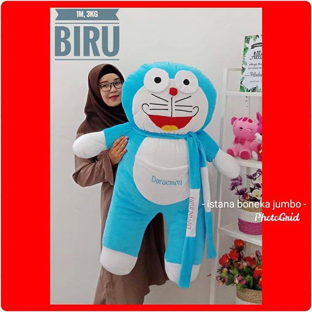 Ibj Boneka Doraemon shall jumbo ukuran 1 meter berat 3kg