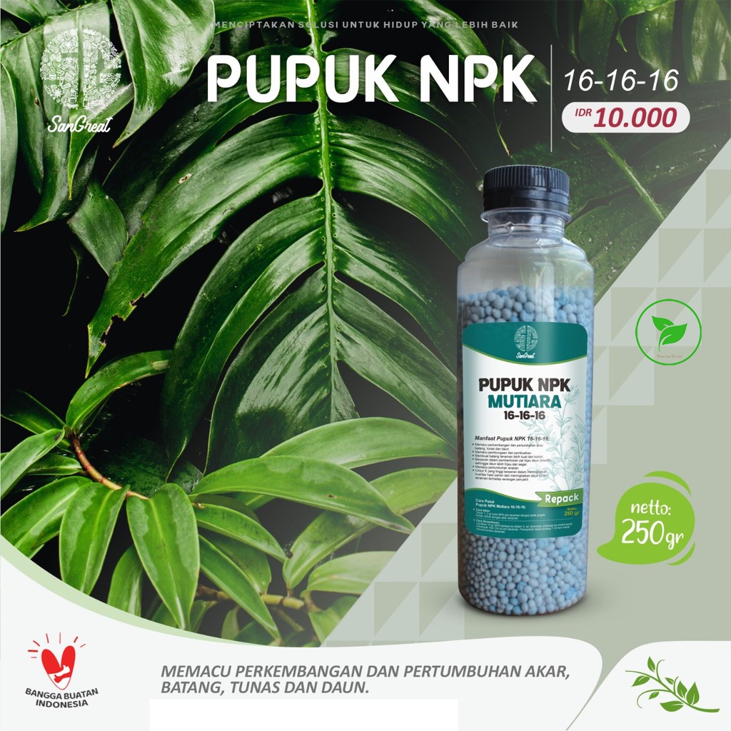  Pupuk  NPK untuk tanaman  hias  dan tabulampot 16 16 16 250 