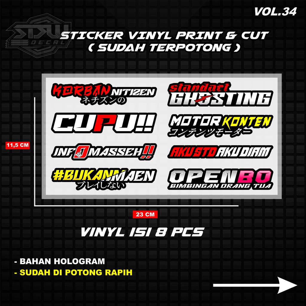 Sticker Print cut Stiker racing Pack stiker motor Variasi