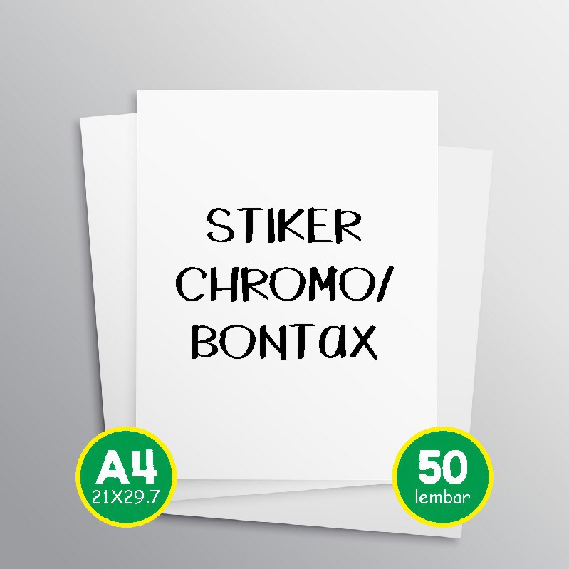 

Stiker Cromo / Bontax uk. A4 Polos (1 pak isi 50 lembar)