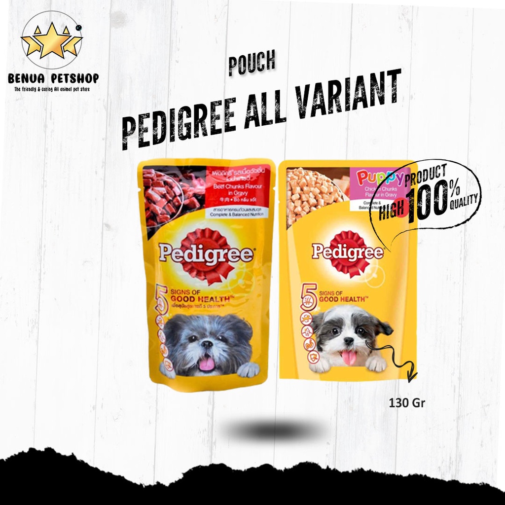 Makanan Anjing Pedigree Pouch PUPPY &amp; Beef 130 gr