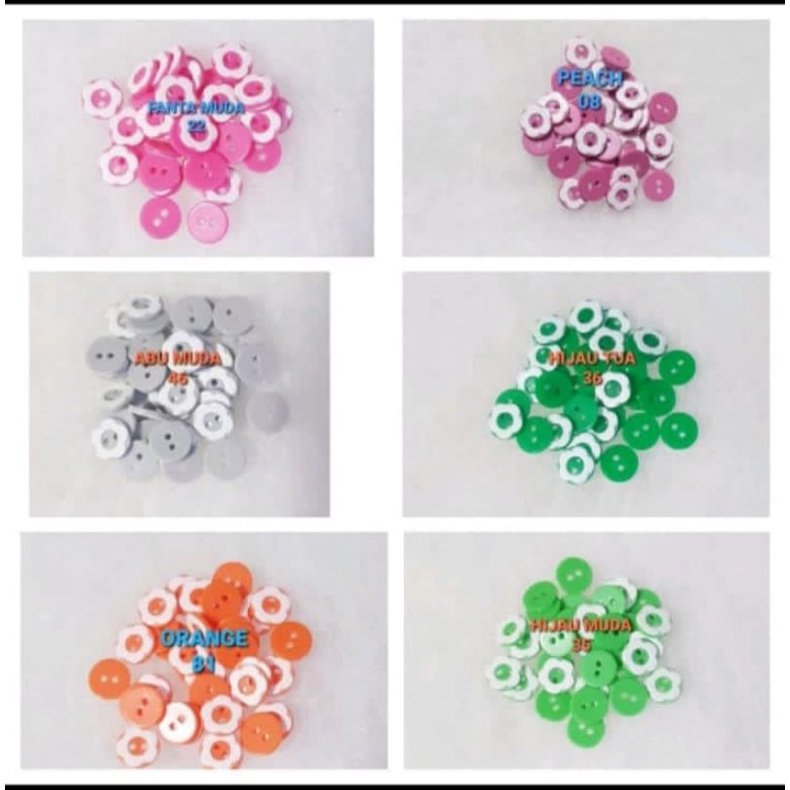 KANCING BAJU TIDUR ANAK 2 LOBANG ISI 12 BUAH