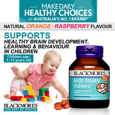 Blackmores Kids Fruity Fishies 30 Capsules Vitamin Nutrisi Minyak Ikan Dha Epa Untuk Anak Shopee Indonesia