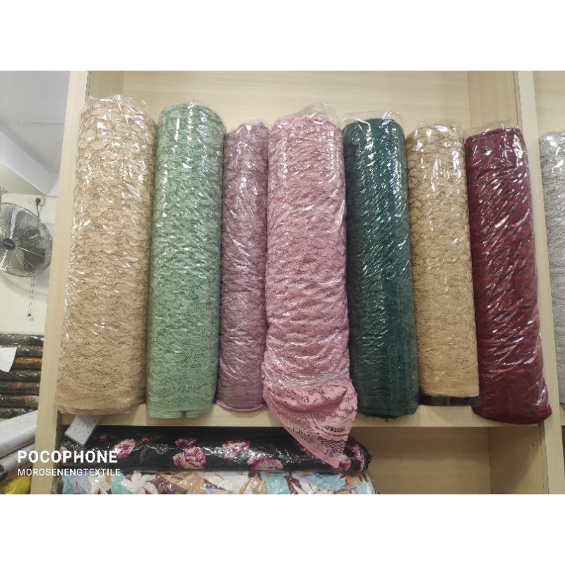 Kain Brokat Cord Border Bunga Kebaya Dress PROMO