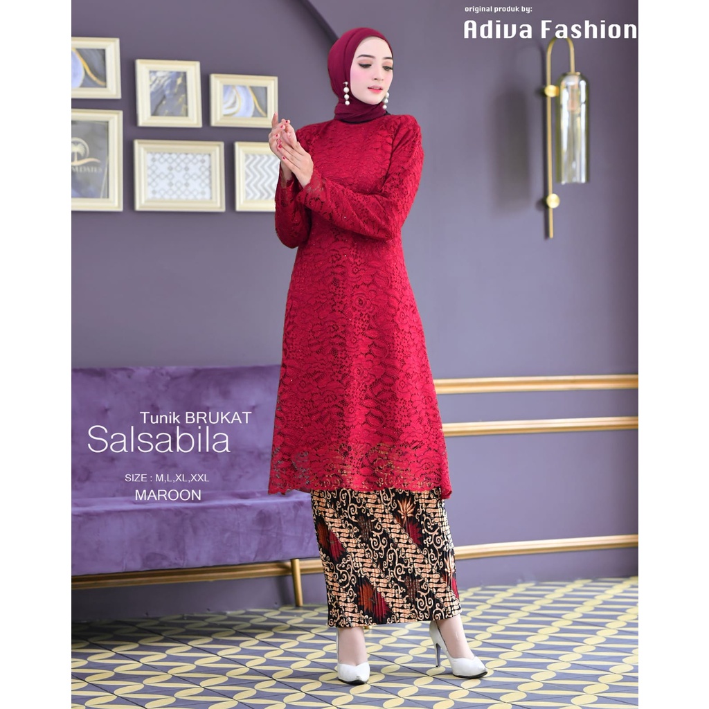 Set Kebaya Tunik Brukat Modern Simple Terbaru Dress Kondangan Wanita tunik brukat set tunik brukat set kebaya pesta dan wisuda