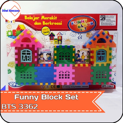 Mainan Puzzle Rumah Funny Block Set 3362