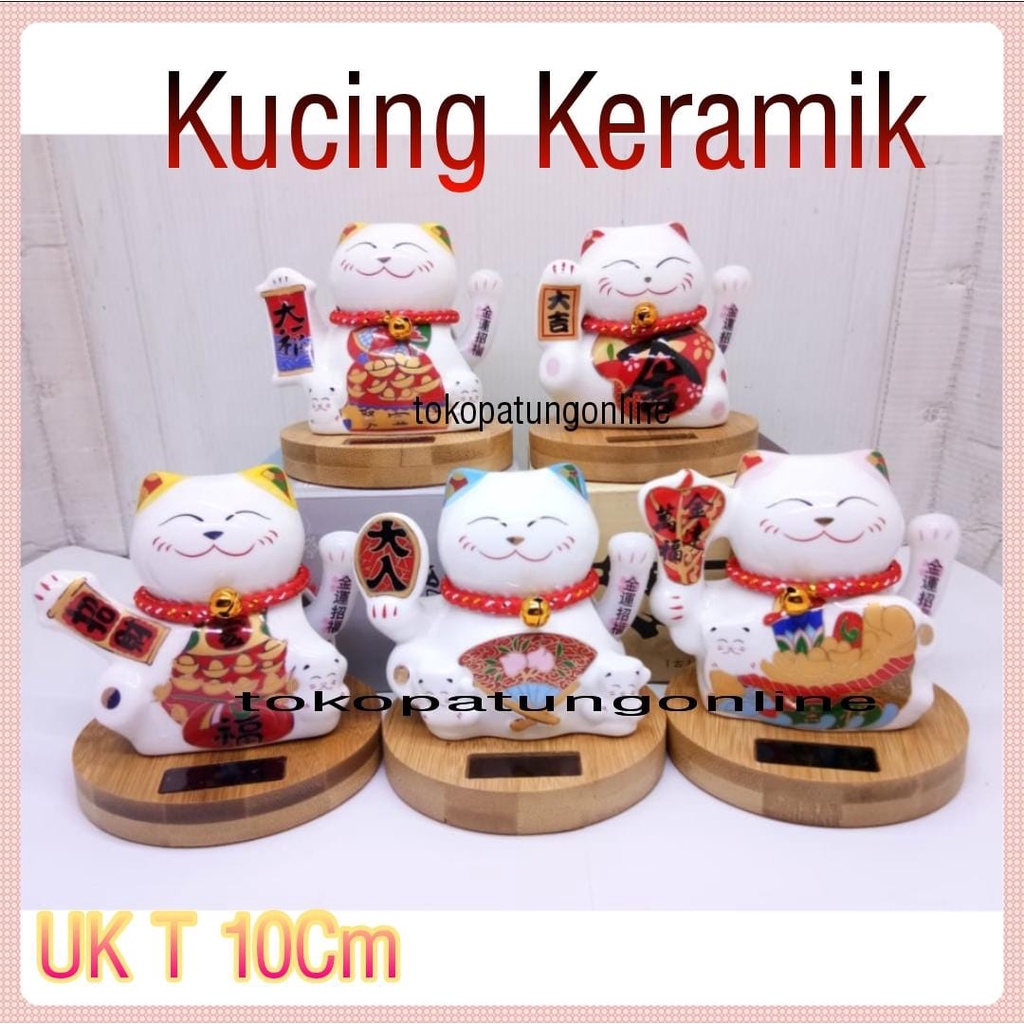 Kucing Lucky Cat Maneko Neki Keramik 21C