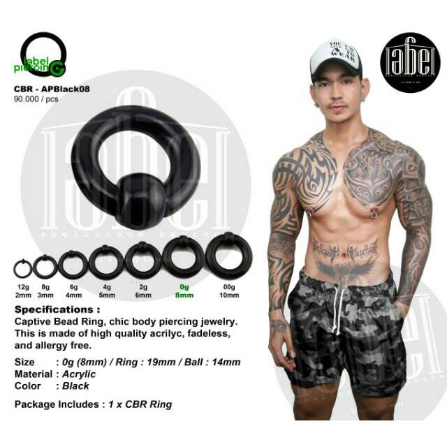 APBlack08 - TITANIUM PIERCING - NIPPLE PIERCING  - ACRYLIC PIERCING - TINDIK PUTING - BODY PIERCING