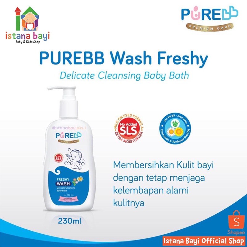 PureBb Wash 2in 1  230 ml Fruity / Freshy - Shampoo sabun bayi