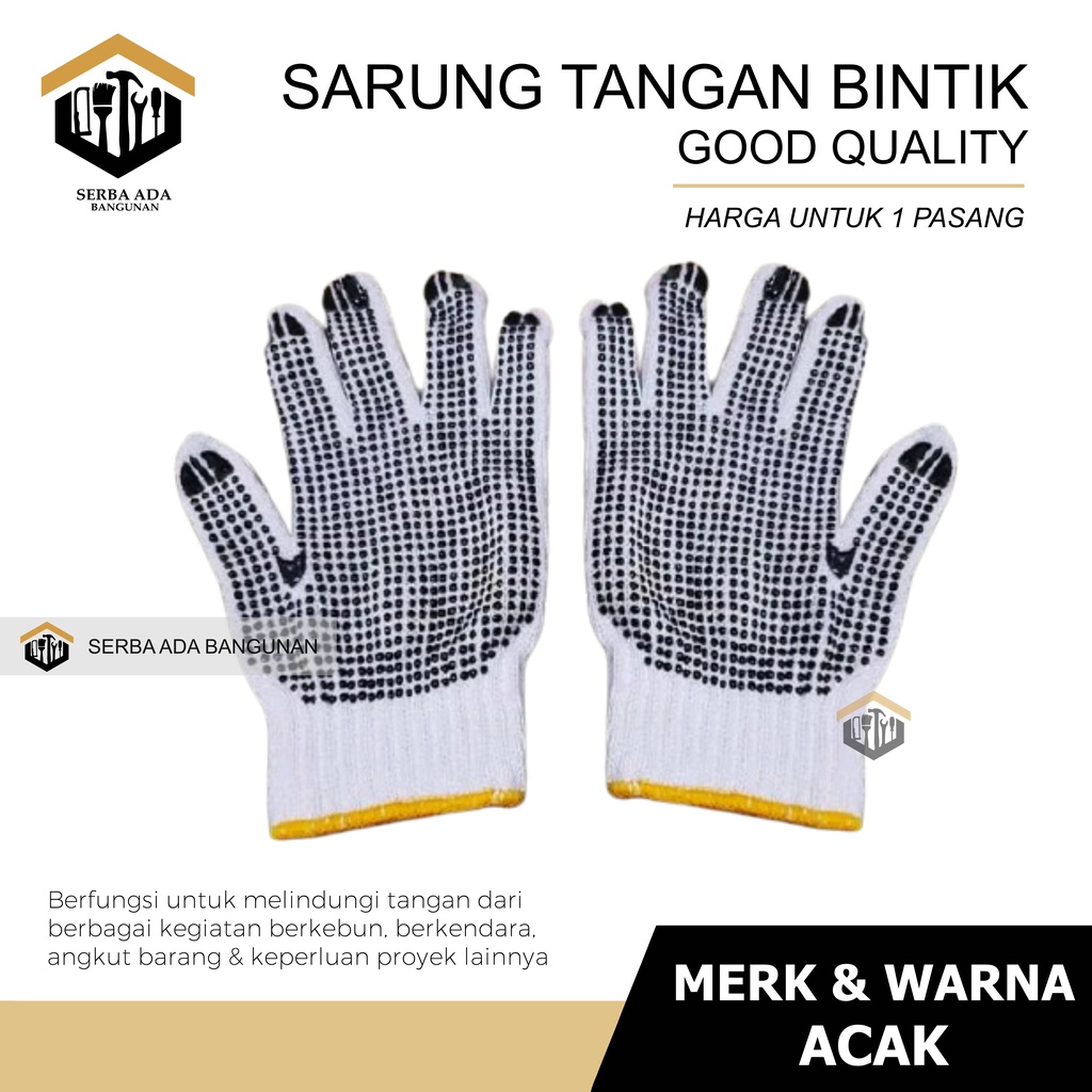 SARUNG TANGAN KATUN BINTIK - SARUNG TANGAN PABRIK BANGUNAN