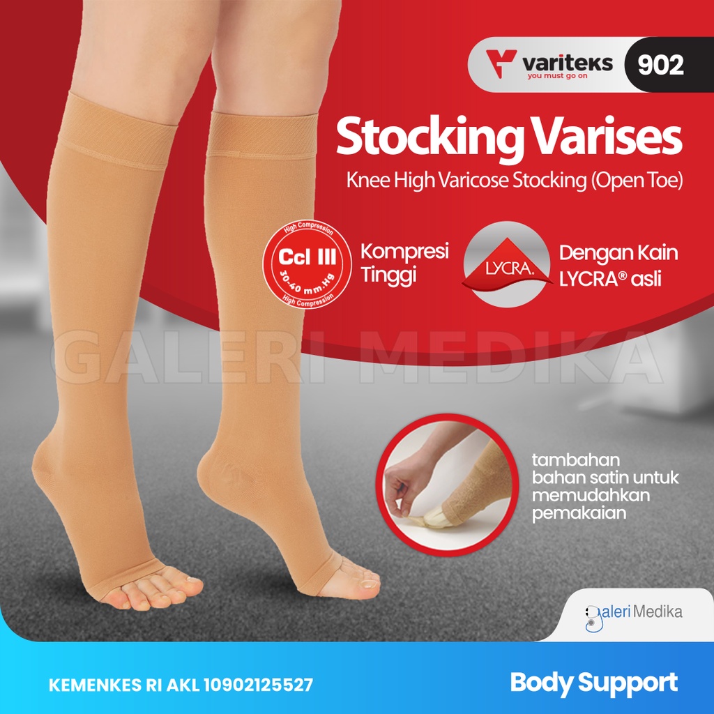 Stoking Varises / Stocking Varises Variteks 902 High Compression (Varitex) - Kompresi Berat 30-40mmHg Kelas 3 / High Compression CCL 3