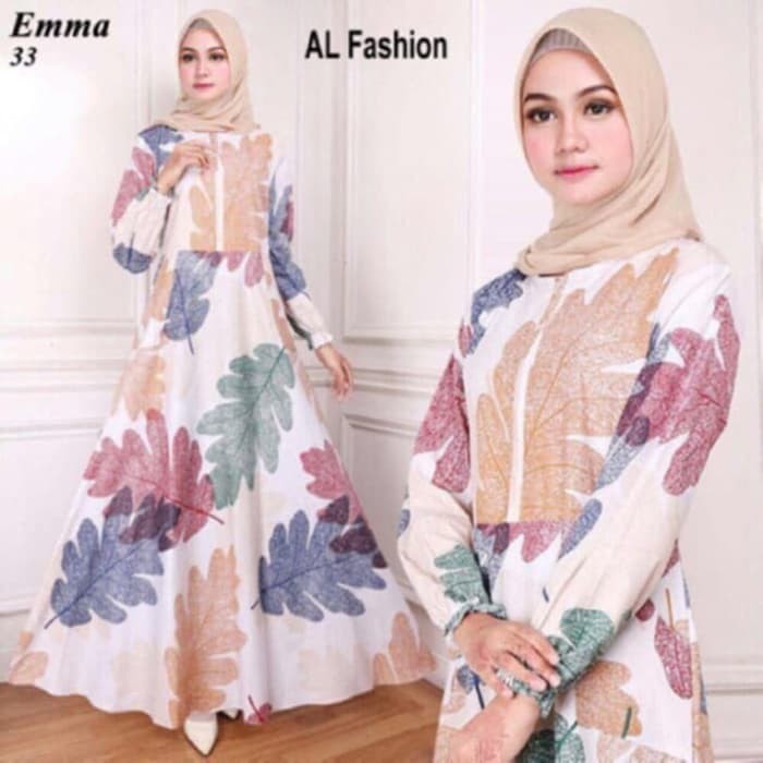 Gamis Putih Maxi Emma (33) Putih Baju Muslim Wanita Gamis Model Kekinian Terbaru - Putih, L Terbaru