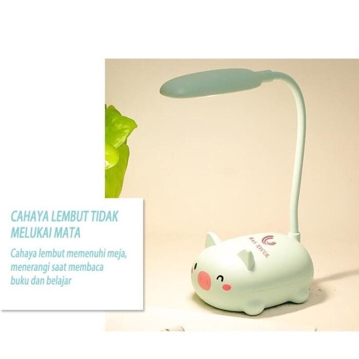 LAMPU LED HAN RIVER PORTABLE LAMPU BELAJAR KARAKTER BABI