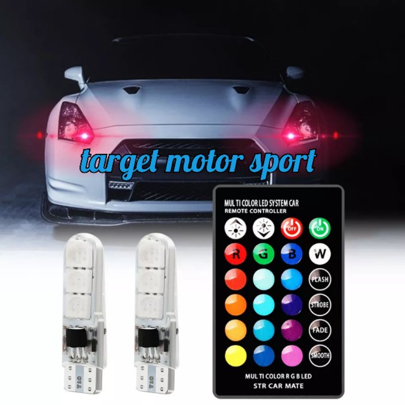 lampu T10 motor mobil Lampu senja Remot RGB 5050