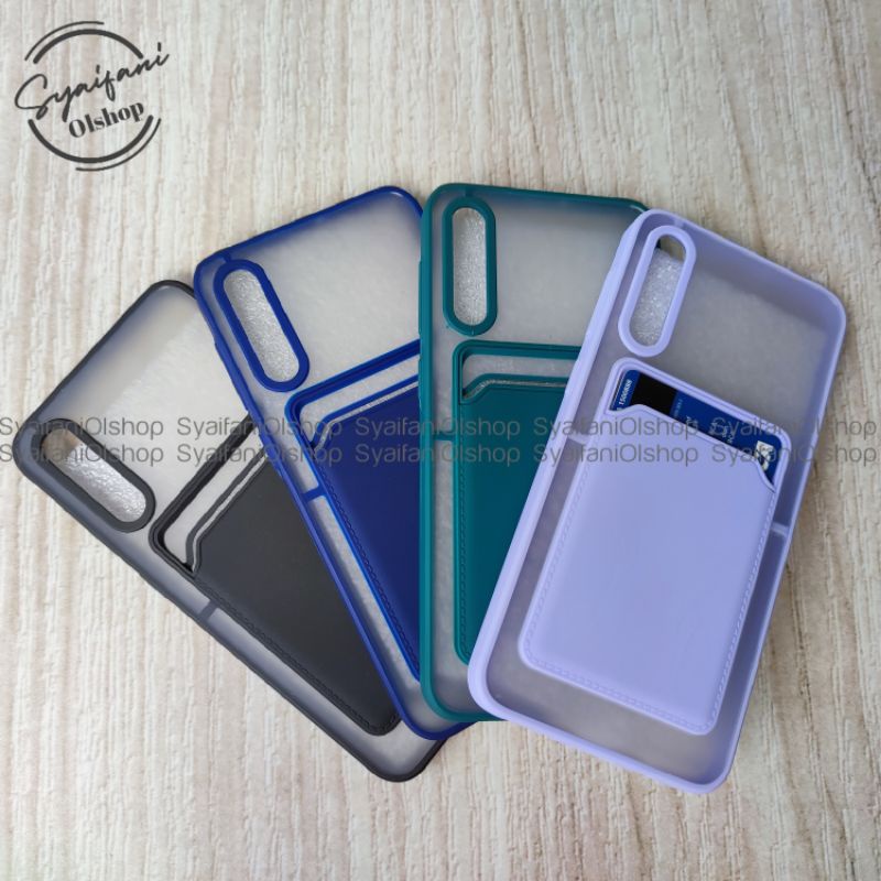 Card Case Samsung A50 (SM-A505) / A50s (SM-A507) / Galaxy A50 / A50s Case Slot Kartu + Protection Camera