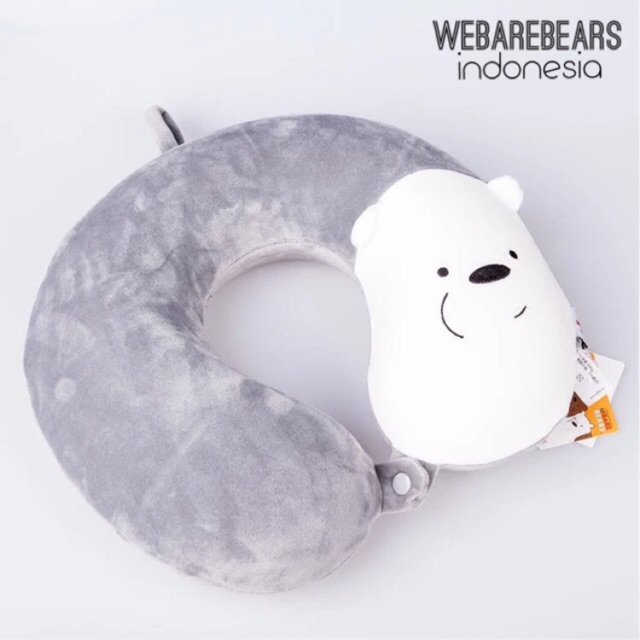 We bare bears bantal leher kepala neck pillow headrest travel aksesoris panpan ice bear teddy bear