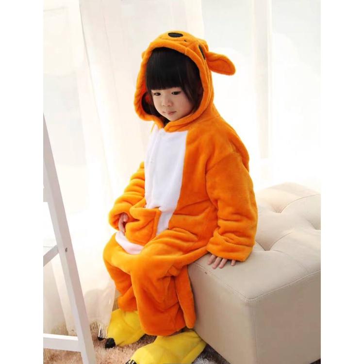 KOSTUM ONESIE KANGURU KANGAROO GODZILLA PIYAMA COSPLAY ANAK IMPOR