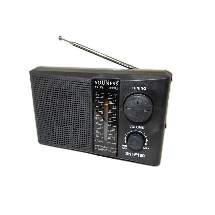 Radio Souness F180 AM-FM Radio Bisa Baterai Dan Colok Listrik 4 Band
