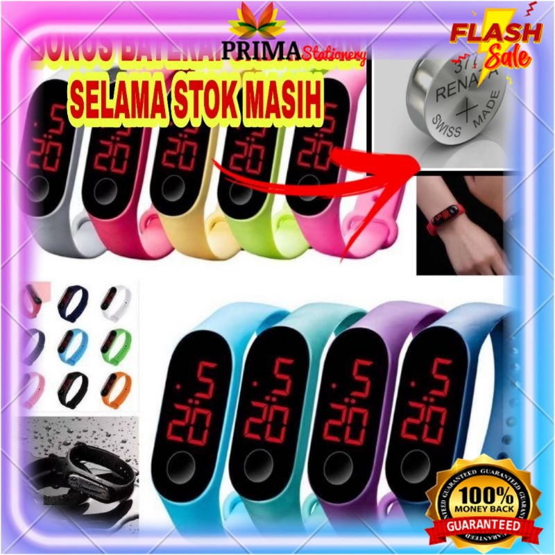 ( PROMO  ) Jam Tangan Led mi 2 like mi band mi 4 mi 5 mi 6 mi7 Bonus baterai jam led selama stok mas